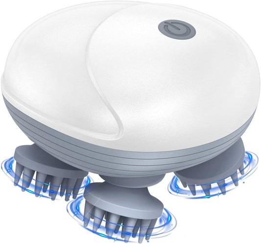 Electric Head & Scalp Massager for Hair Growth with 96 Silicone Kneading Points | Rechargeable Scalp Massage Machine | 3 Speed Modes | Stress Relief, Deep Clean, Circulation Booster