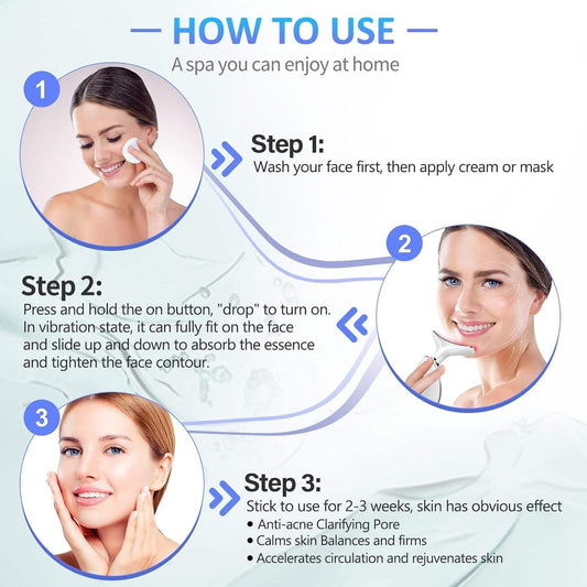 Face and Neck Massager Tool for Skin Tightening, Wrinkle Remover, Double Chin Reducer, Anti-Aging, Portable Rechargeable Beauty Device